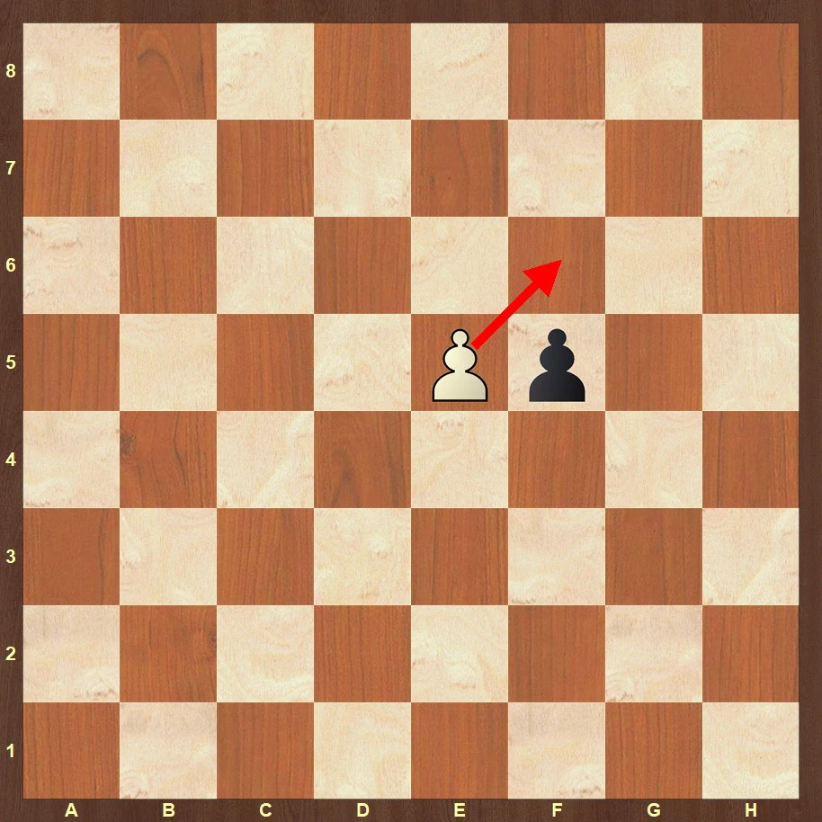 En passant – Black pawn moves two squares