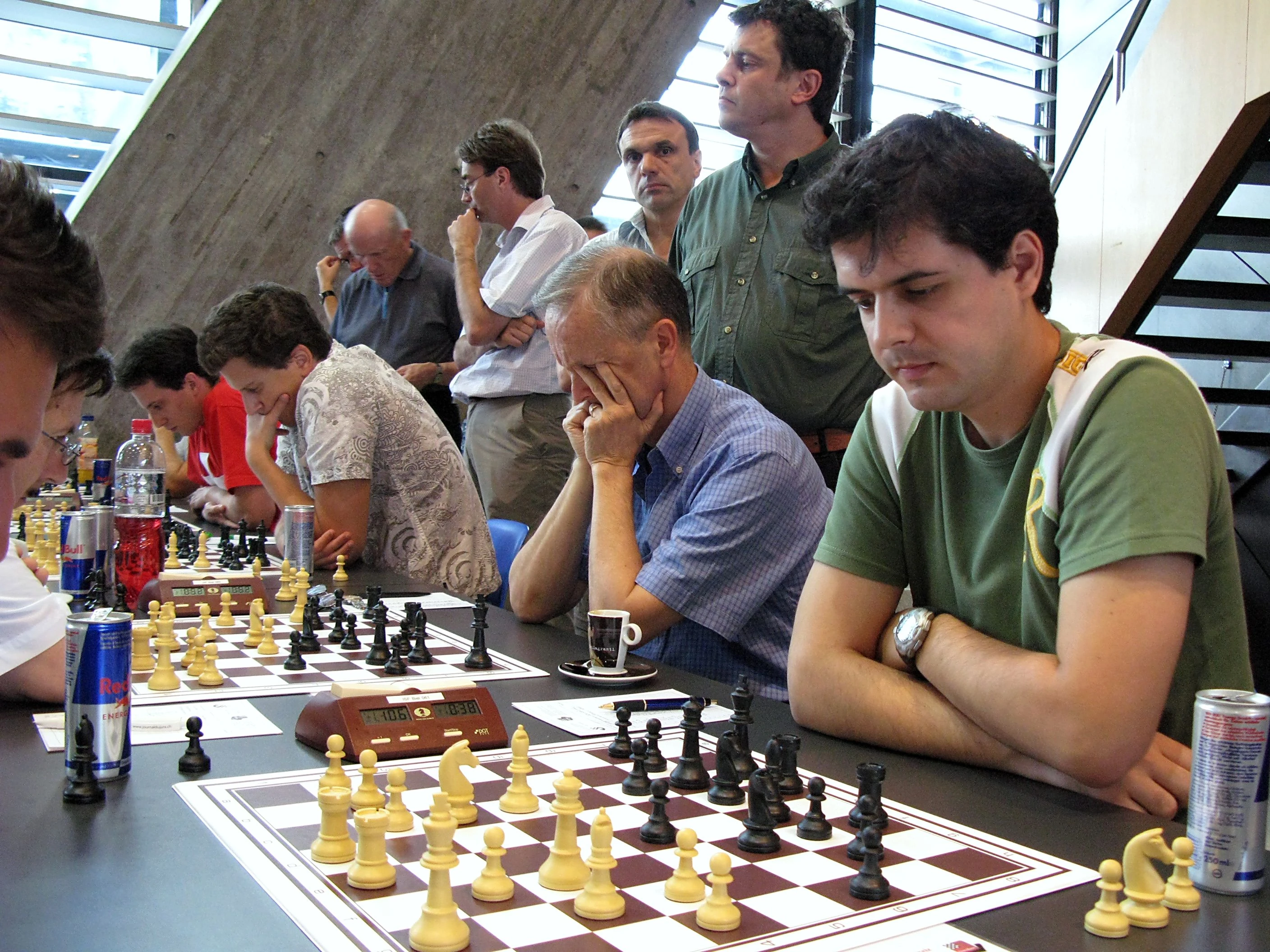 Petar Benković at the chessboard at the Biel Chess Festival 2008.