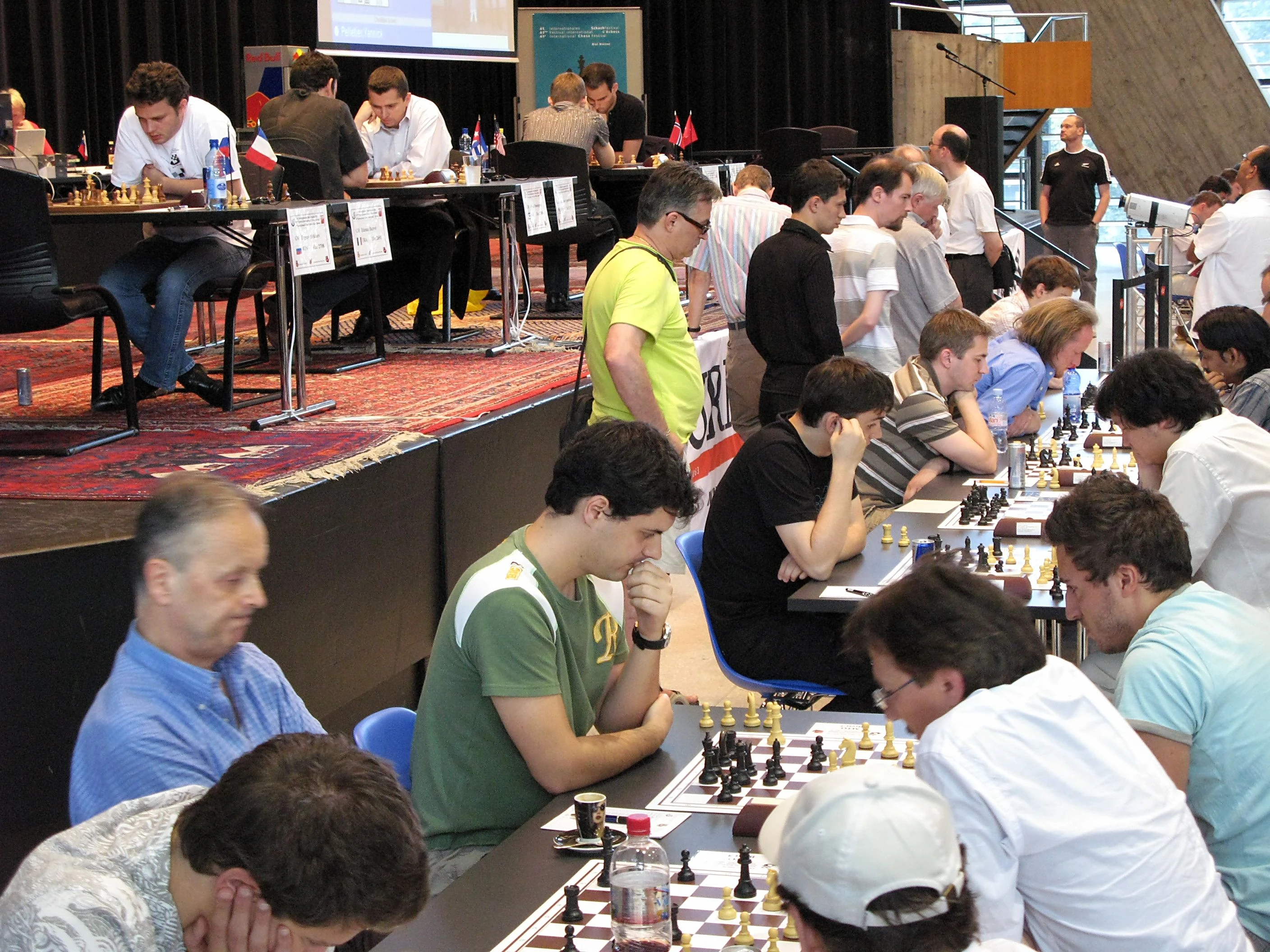 Petar Benković during a game at the Biel Chess Festival 2008.