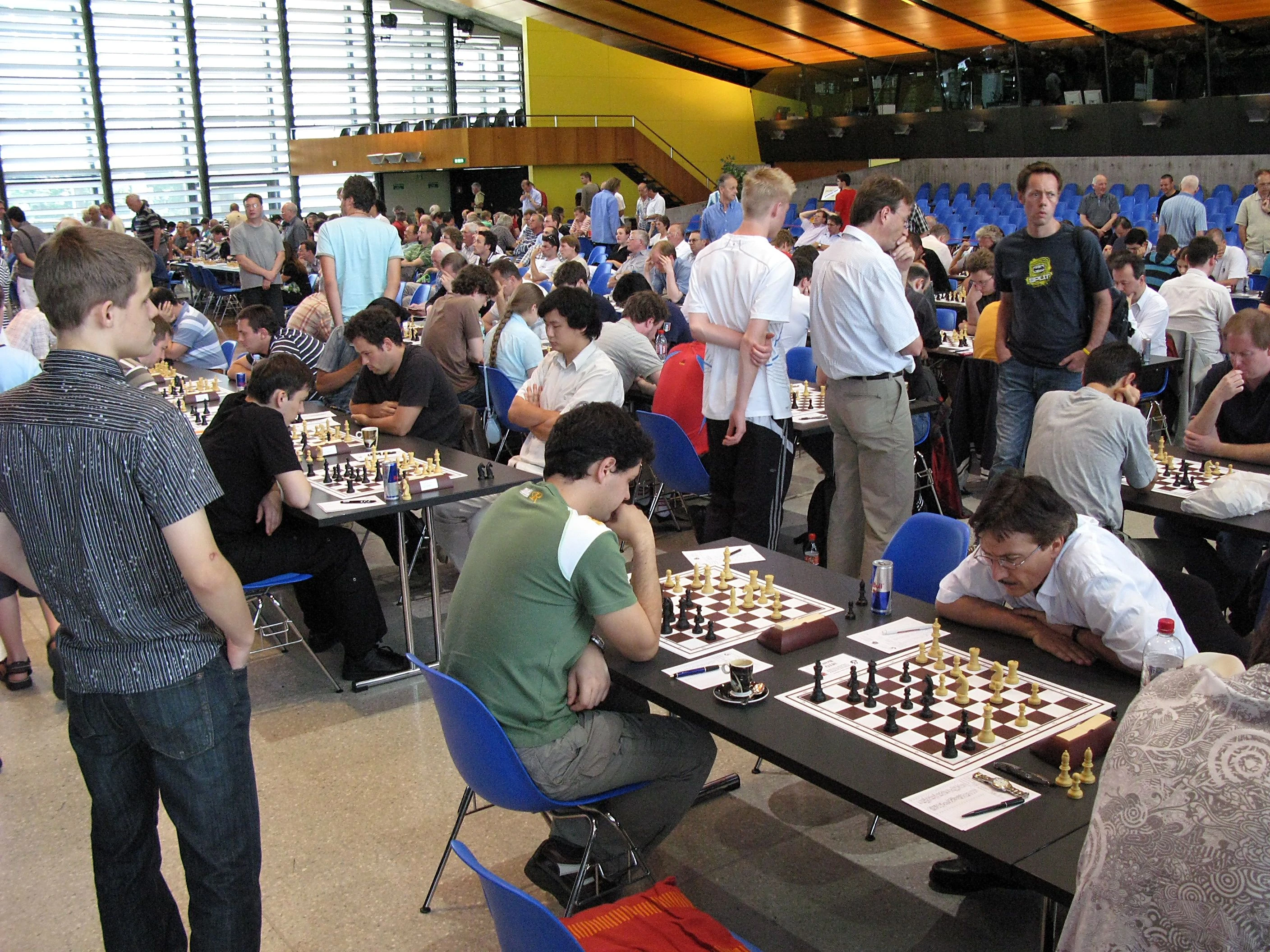 Tournament hall at the Biel Chess Festival 2008.
