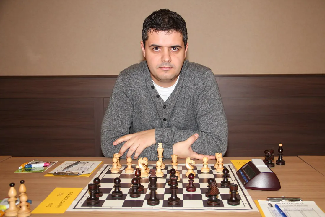 Petar Benković at the chessboard at First Saturday December 2014